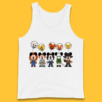 Disney Halloween Friends Horror Movie Characters Mickey Mouse Balloons Tank Top