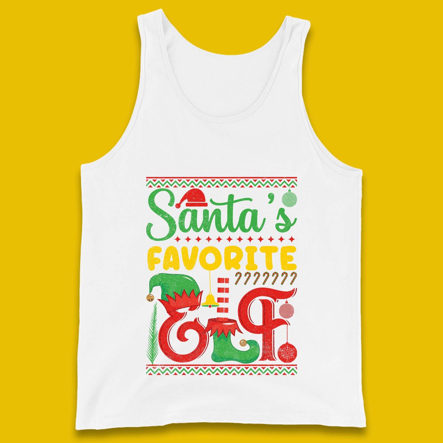 christmas santas favorite elf costume tank top