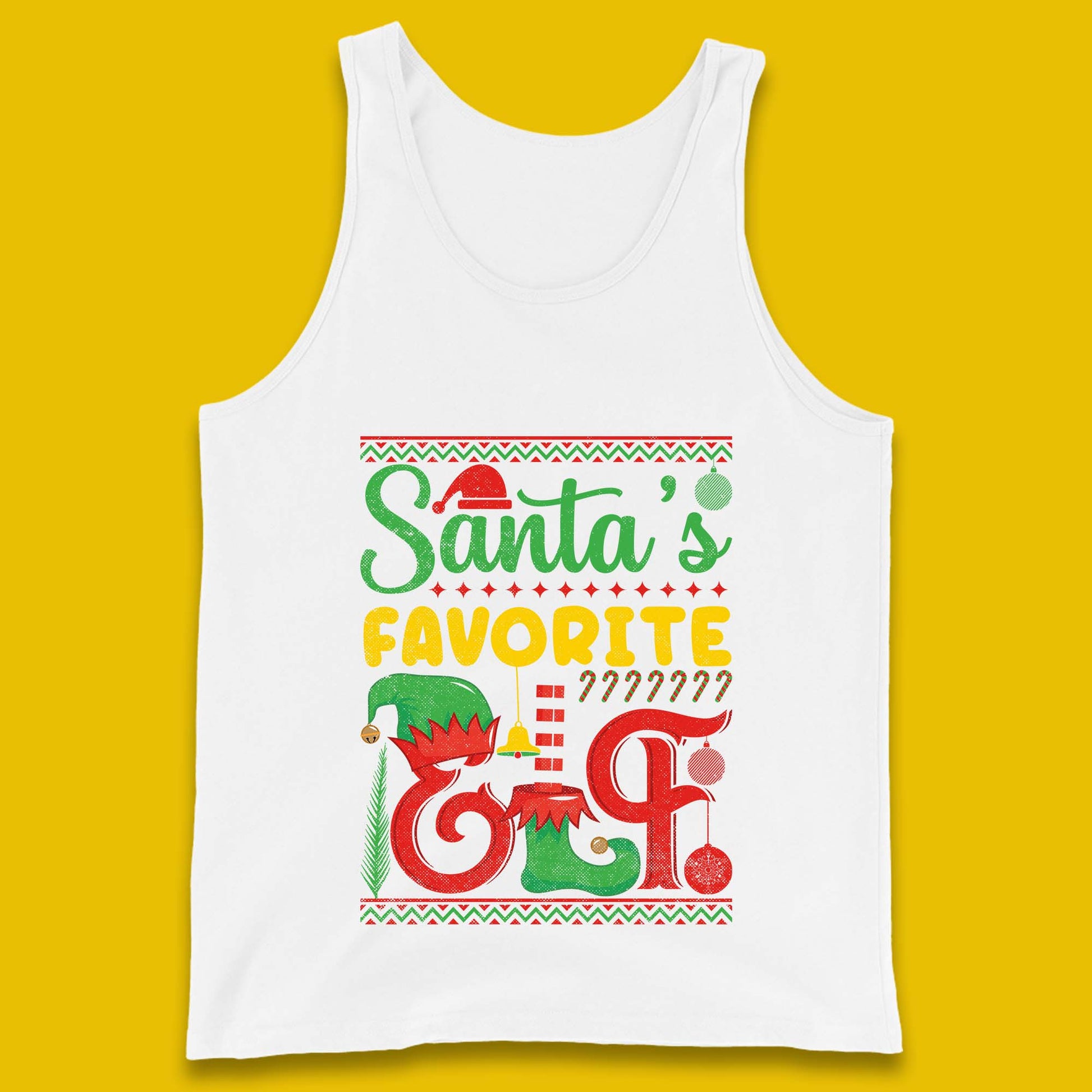 christmas santas favorite elf costume tank top