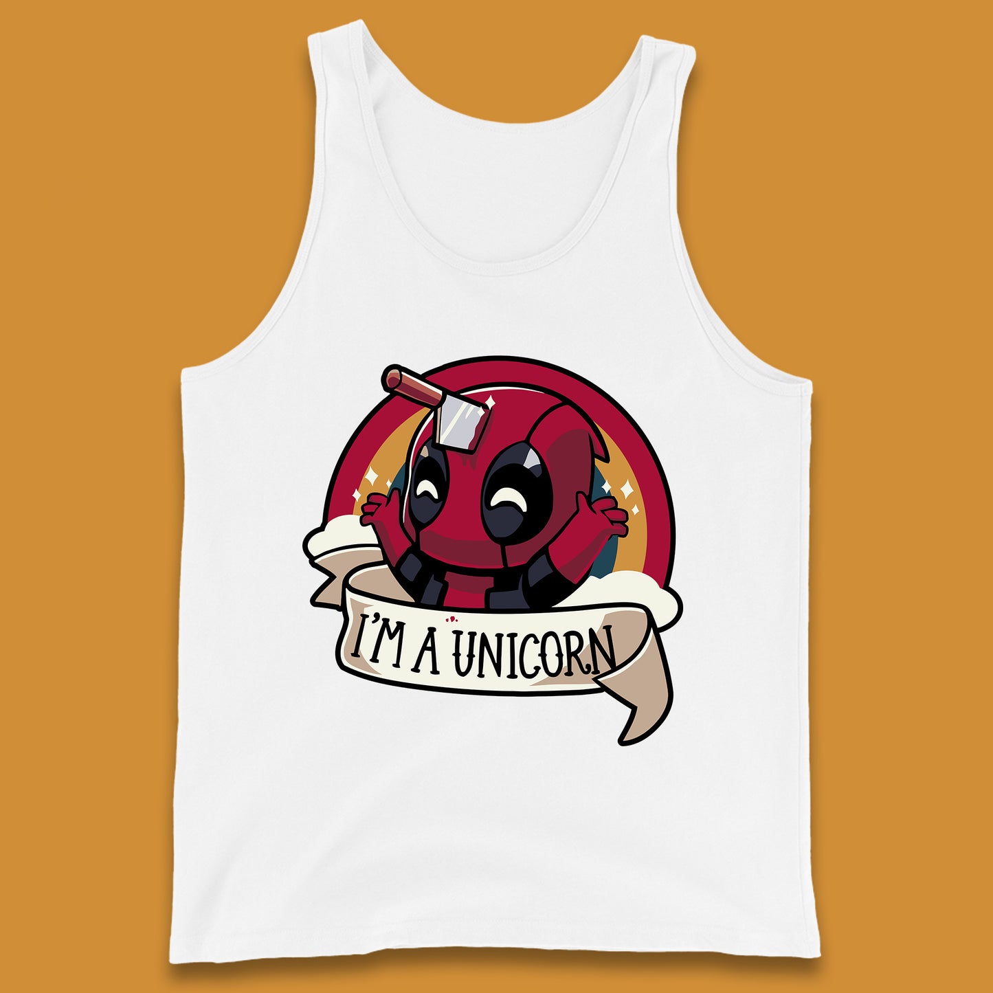 I'm A Unicorn Funny Deadpool Rainbow Colors Marvel Avengers Superhero Fictional Character Tank Top