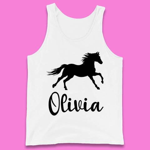 Personalised Running Unicorn Your Name Or Custom Text Horse & Pony Lover Magic Believer Tank Top