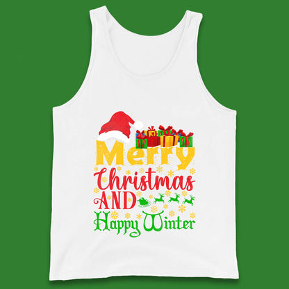 merry christmas and happy winter tank top