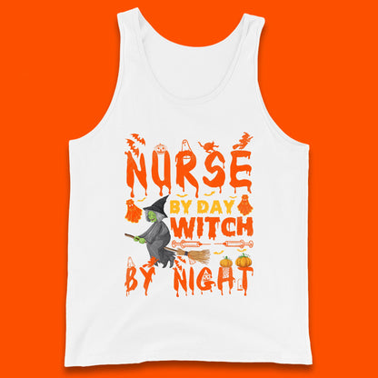 Nurse By Day Witch By Night Halloween Funny Nursing Spooky Nurse Tank Top
