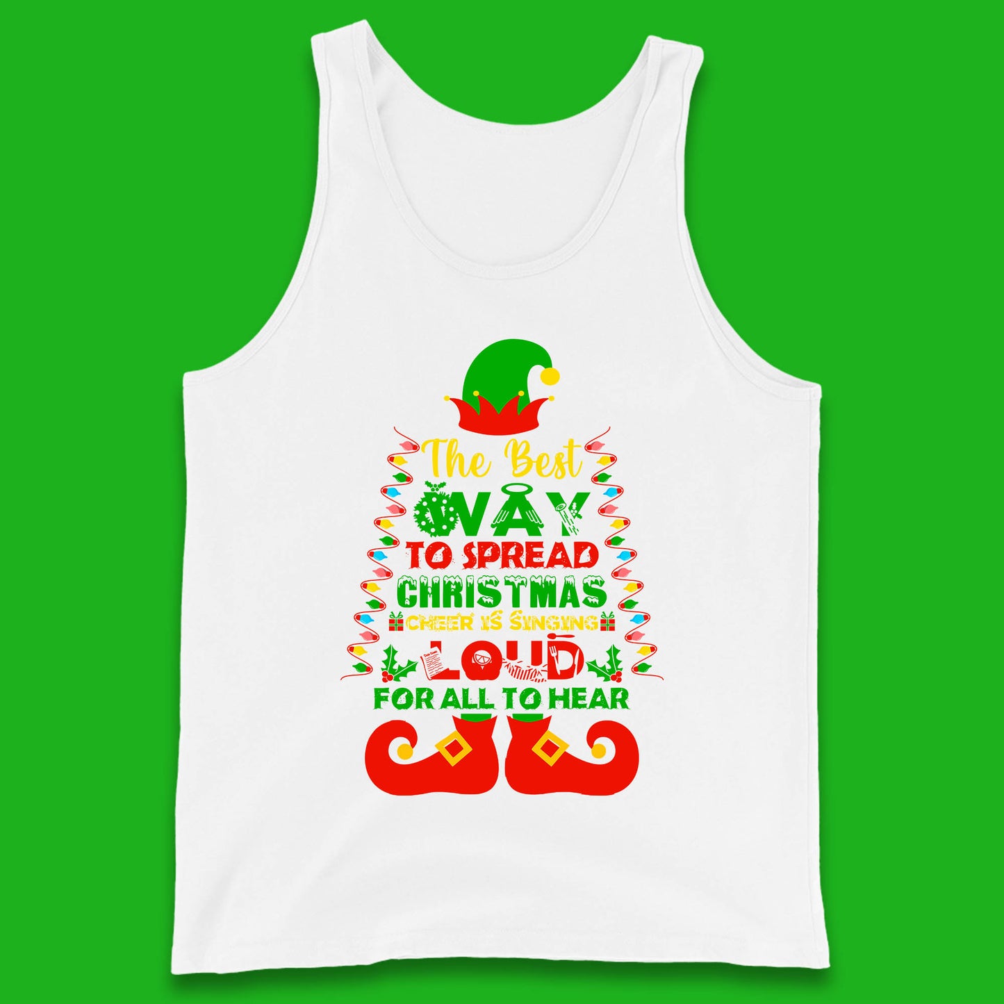 elf christmas quote tank top