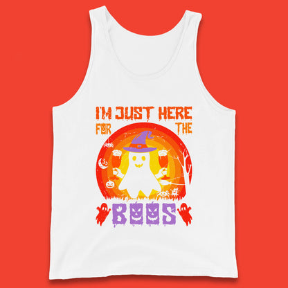 I'm Just Here For The Boos Halloween Boo Ghost Witch Hat Horror Scary Tank Top