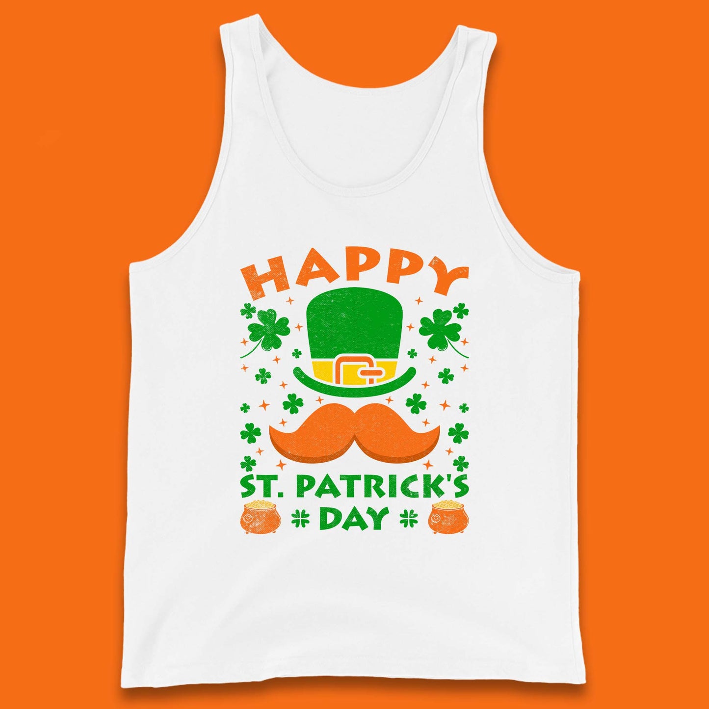 Leprechaun Hat & Ginger Mustache Tank Top