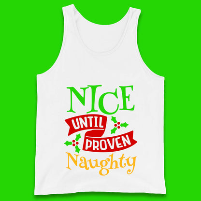 christmas nice until proven naughty tank top