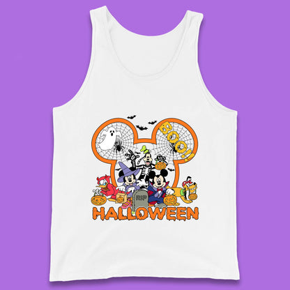 Disney Halloween Mickey Mouse Minnie Mouse Boo Ghost Friends Donald Duck Pluto Goofy Cartoon Disneyland Trip Tank Top