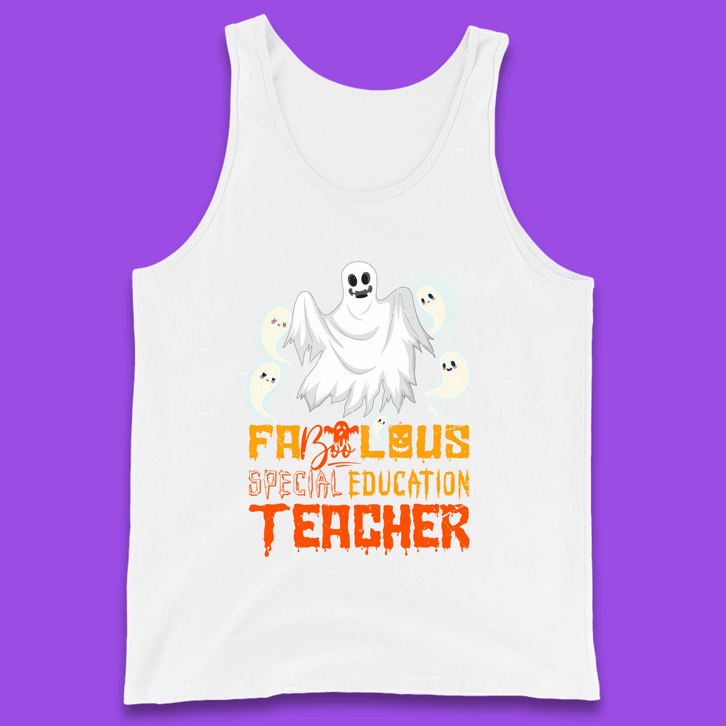 Fabolous Special Education Teacher Halloween Fabulous Spooky Ghost Teacher Tank Top