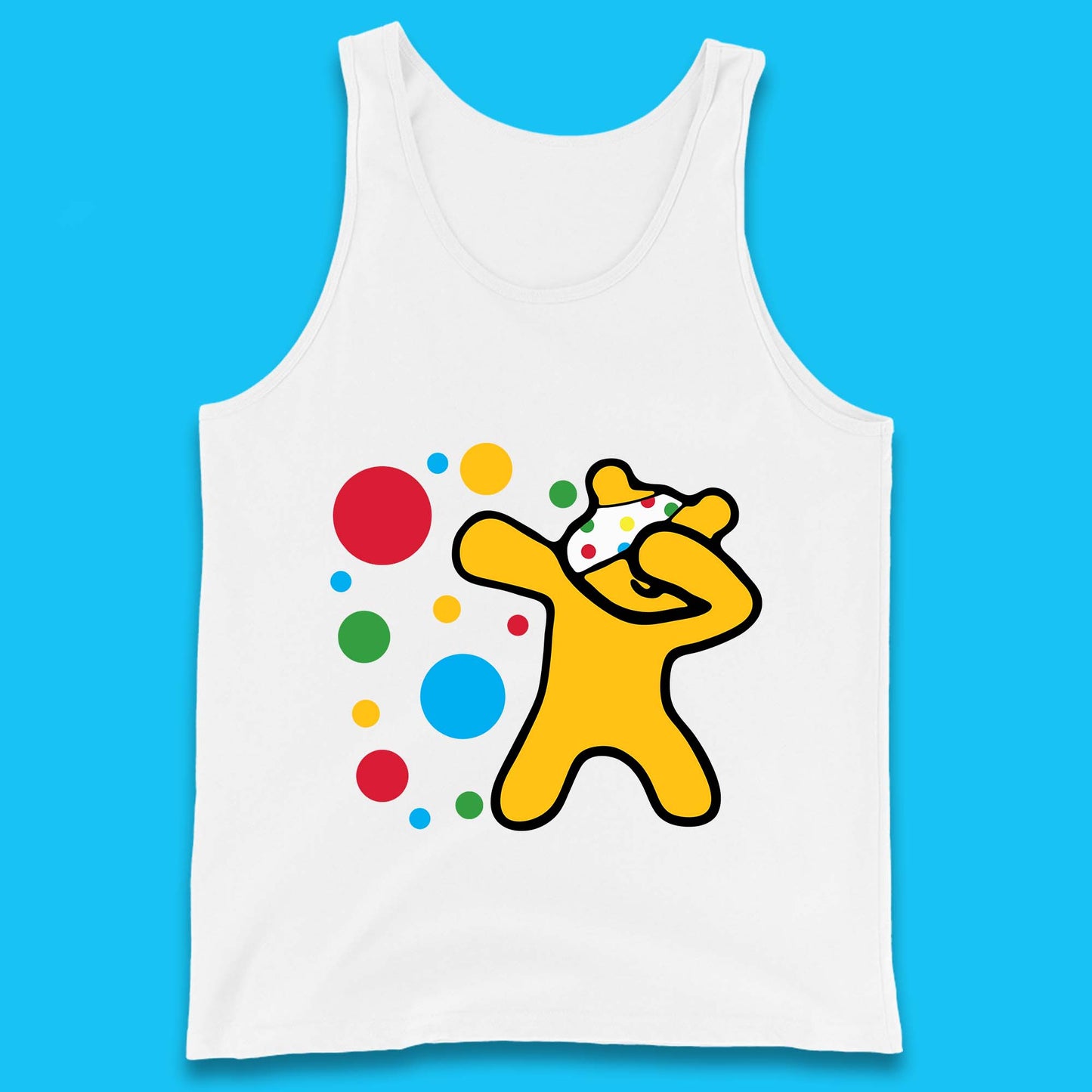 Dabbing Spotty Pudsey Bear Children In Need Dab Dance Spotty Day Donation Tank Top