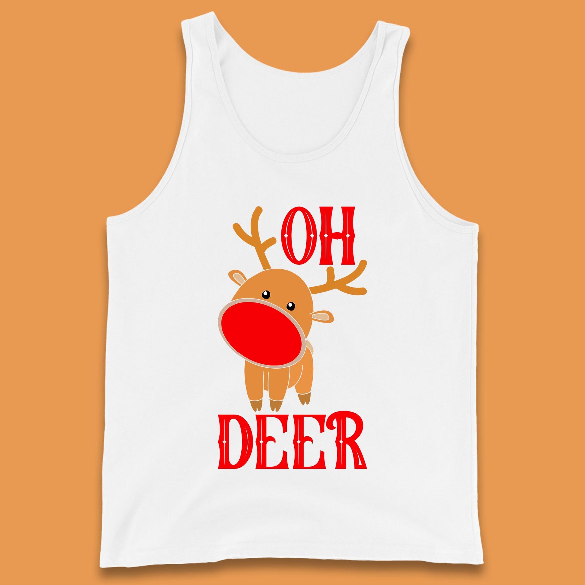 reindeer oh deer christmas rudolph tank top