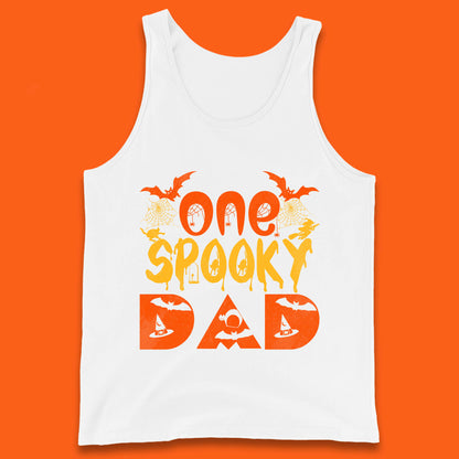 One Spooky Dad Happy Halloween Fall Season Dad Life Spooky Flying Bats Tank Top