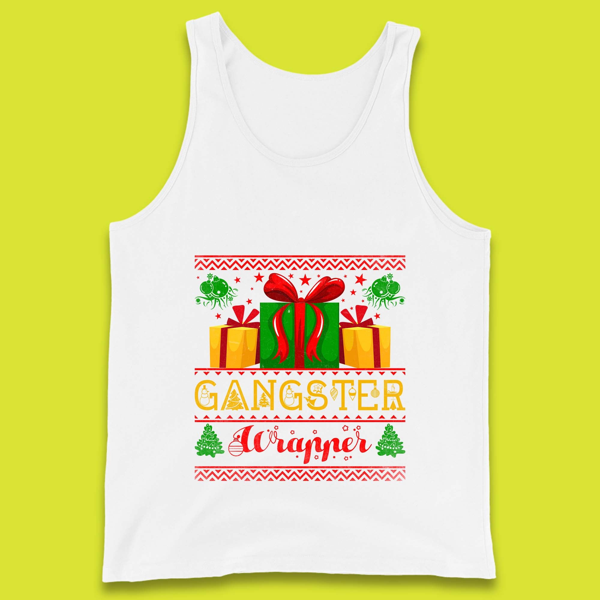 Gangster Wrapper Christmas Gangster Wrappa Funny Xmas Gift Wrapping Tank Top