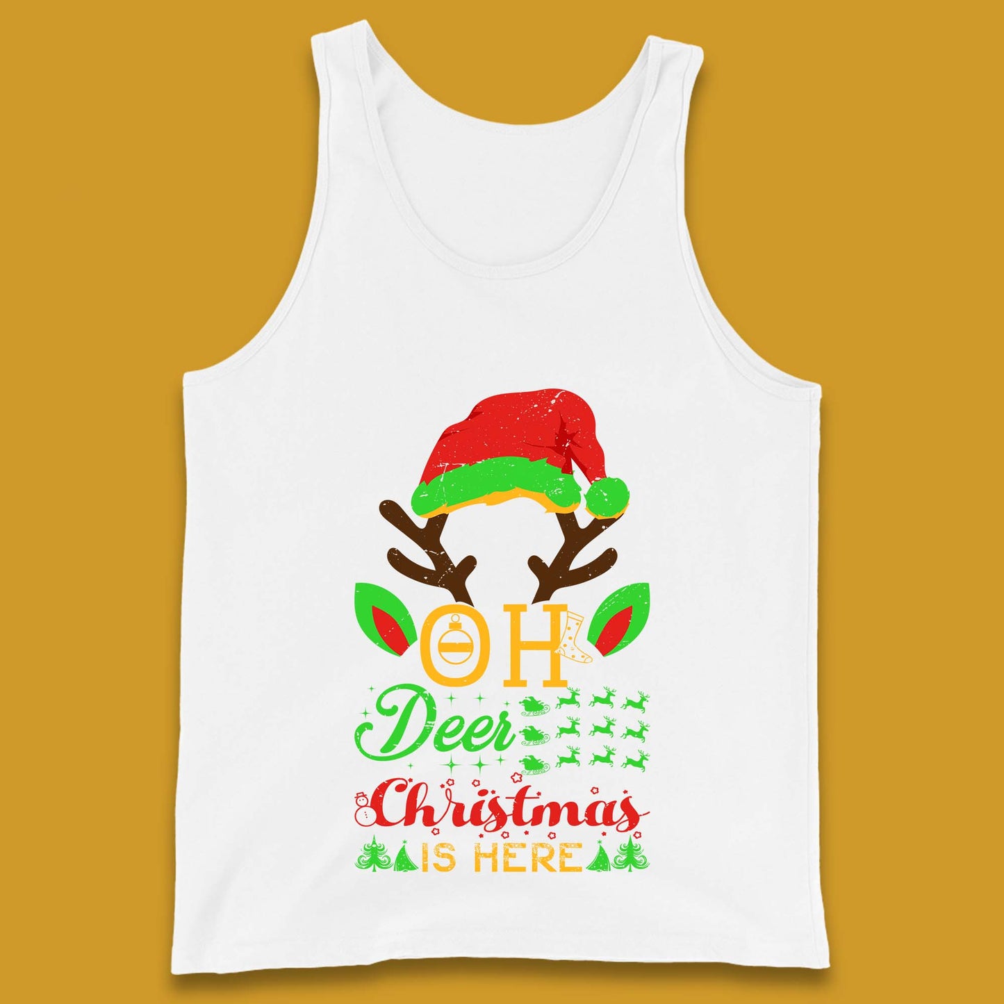 oh deer christmas is here tank top