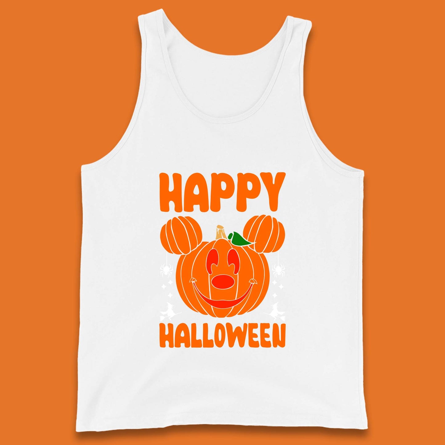 Happy Halloween Disney Mickey Mouse Jack-o-lantern Pumpkin Face Horror Scary Disney Trip Tank Top
