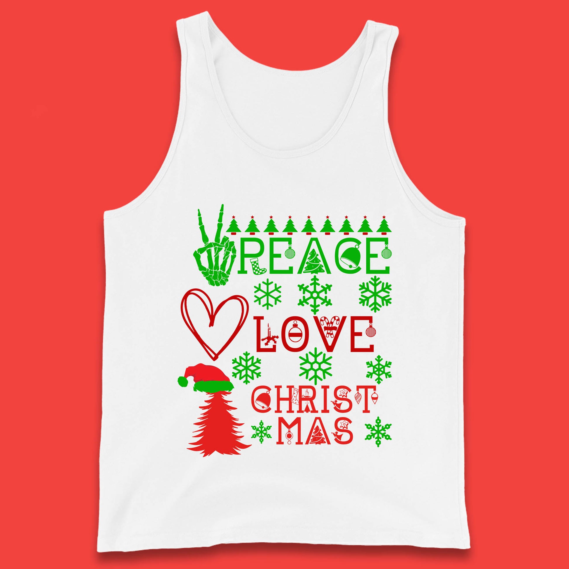peace love christmas tank top