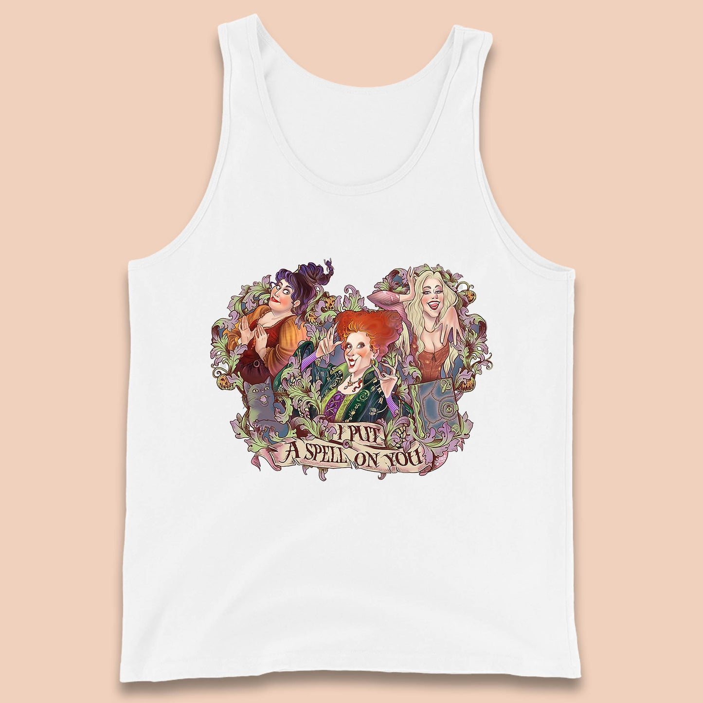 I Putt A Spell On You Halloween Sanderson Sisters Hocus Pocus Vintage Witches Tank Top