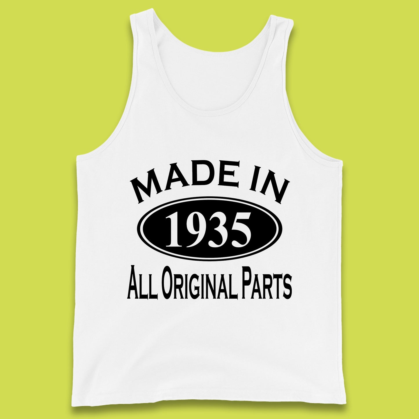 Made In 1935 All Original Parts Vintage Retro 88th Birthday Funny 88 Years Old Birthday Gift Tank Top