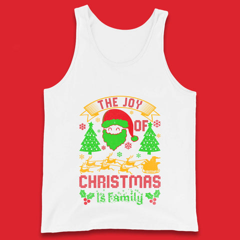 The Joy Of Christmas Is Family Xmas Matching Costume Ugly Xmas Tank Top