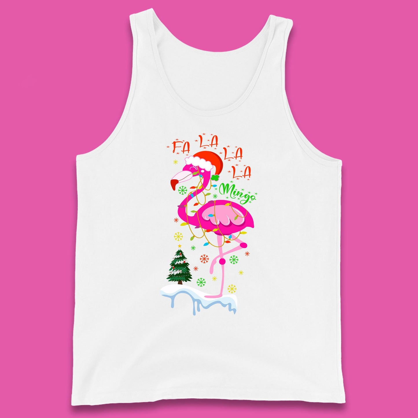 flamingo christmas tank top