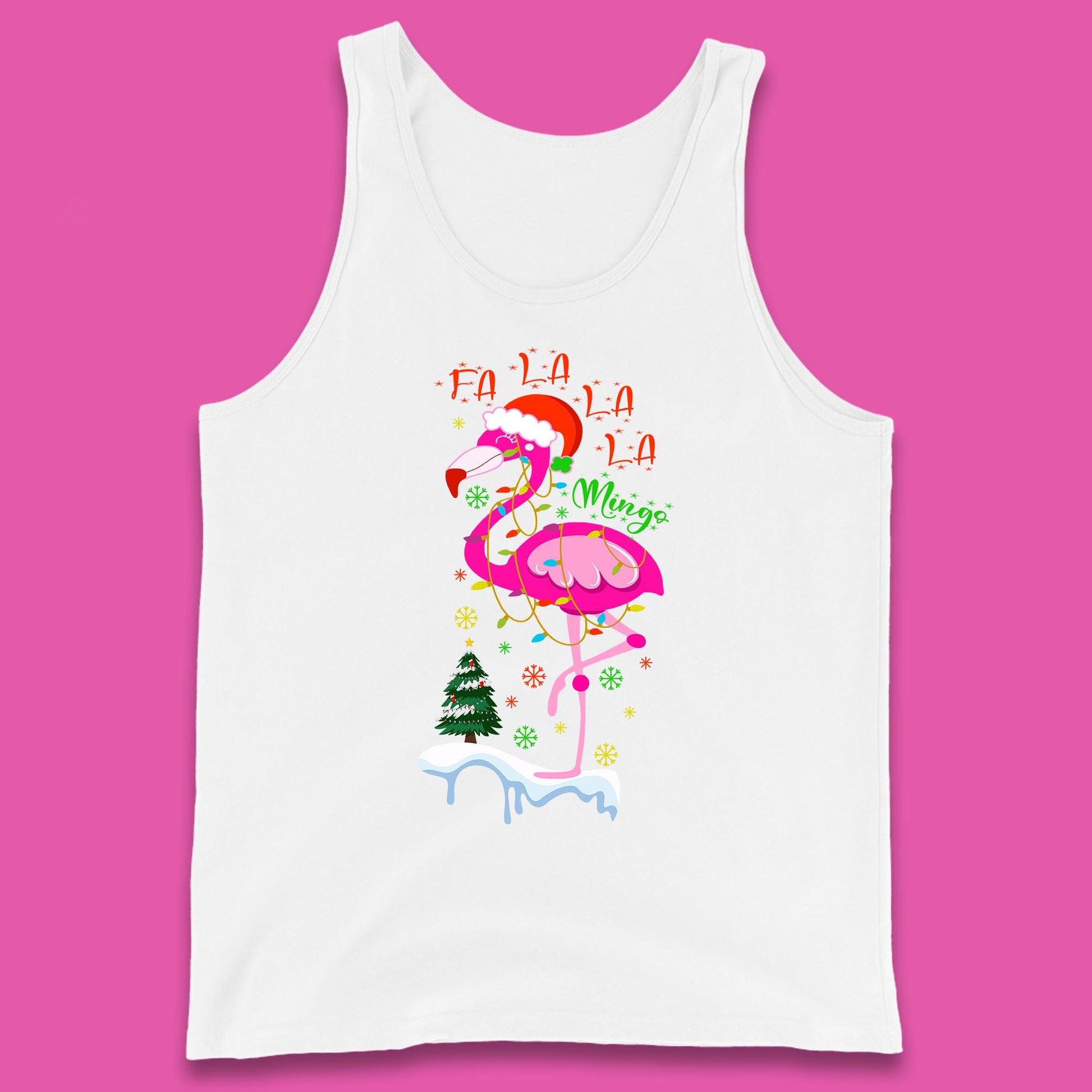 flamingo christmas tank top