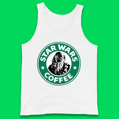 Chewbacca Star Wars Coffee Sci-fi Action Adventure Movie Character Starbucks Coffee Spoof 46th Anniversary Tank Top