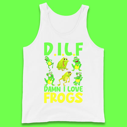Dilf Damn I Love Frogs Funny Saying Animals Vintage Frog Lover Tank Top