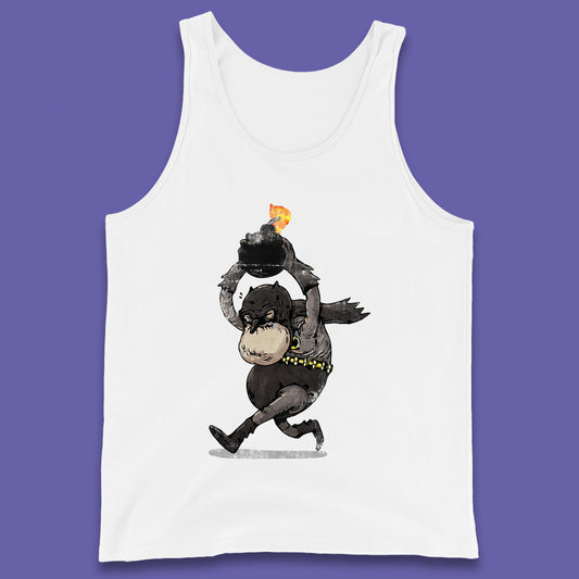 Old Batman Throwing Bomb Comic Book Art Aging Superhero DC Comics Fictional Character Tank Top