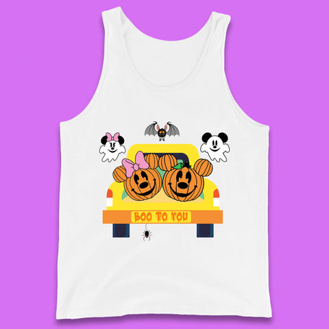 Disney Halloween Mickey Minnie Mouse Pumpkin Ghost Boo To You Horror Scary Disney Trip Tank Top
