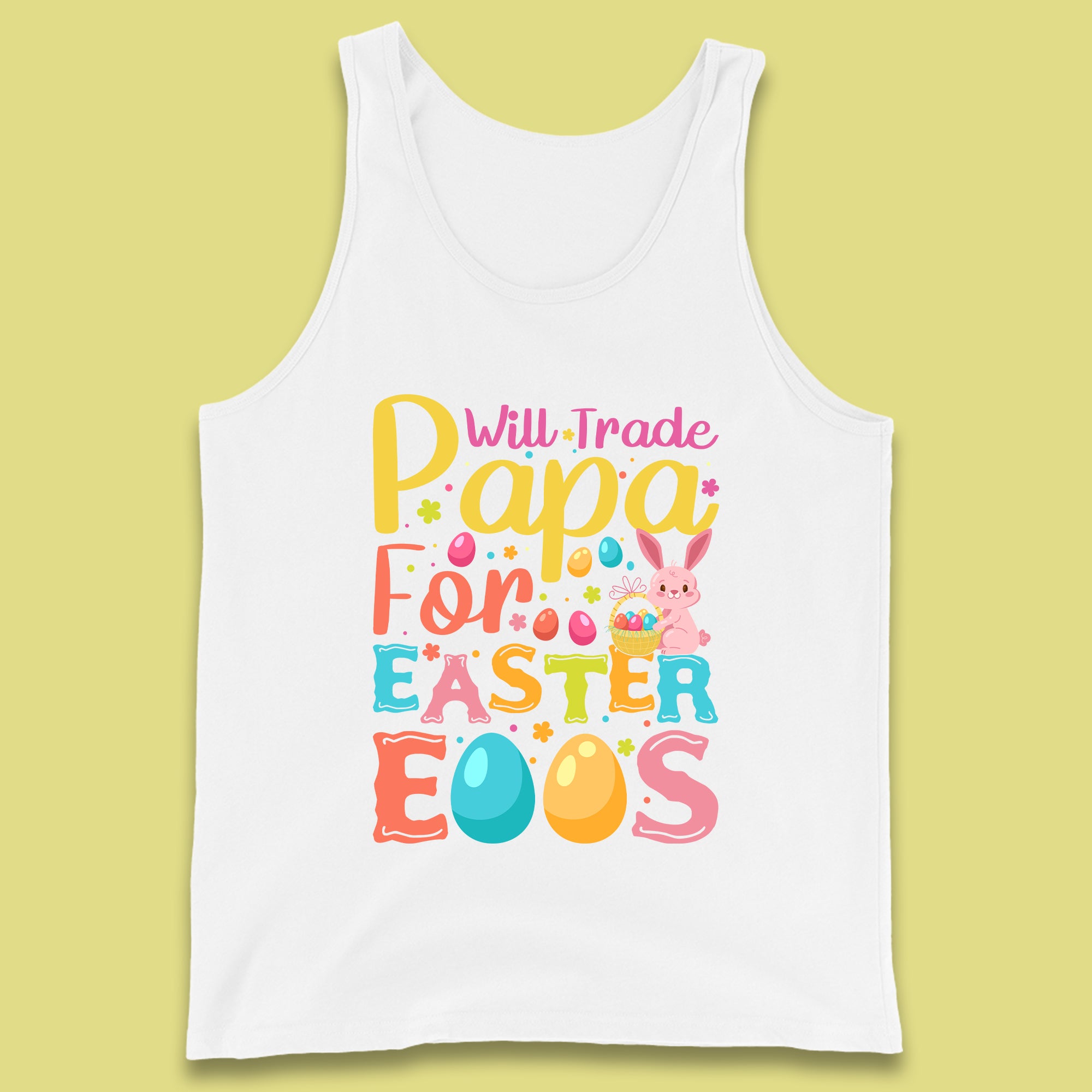 Papa For Easter Eggs Tank Top