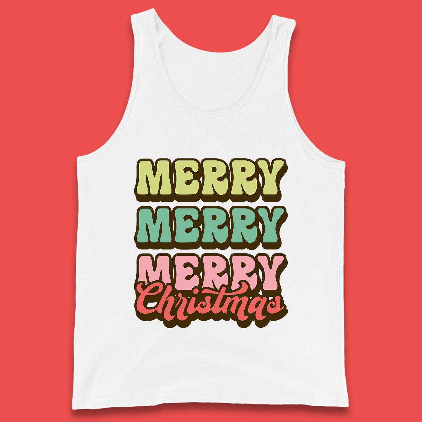 merry merry merry christmas tank top