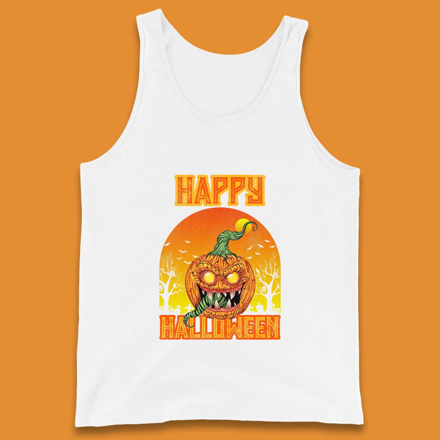 Happy Halloween Zombie Monster Pumpkin Jack-o-lantern Spooky Season Tank Top