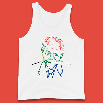 Nelson Mandela Line Art Portrait Black Lives Matter Nelson Mandela International Day Tank Top