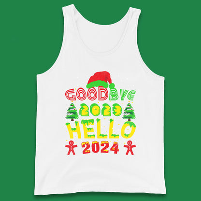 Good Bye 2023 Hello 2024 Merry Christmas Funny Happy New Year Xmas Tank Top