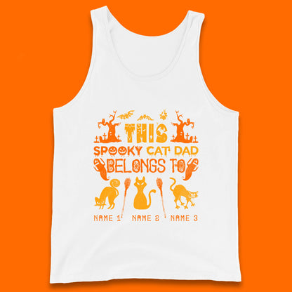 Personalised Halloween This Spooky Cat Dad Belongs To Your Cat Name Customized Halloween Cat Tank Top