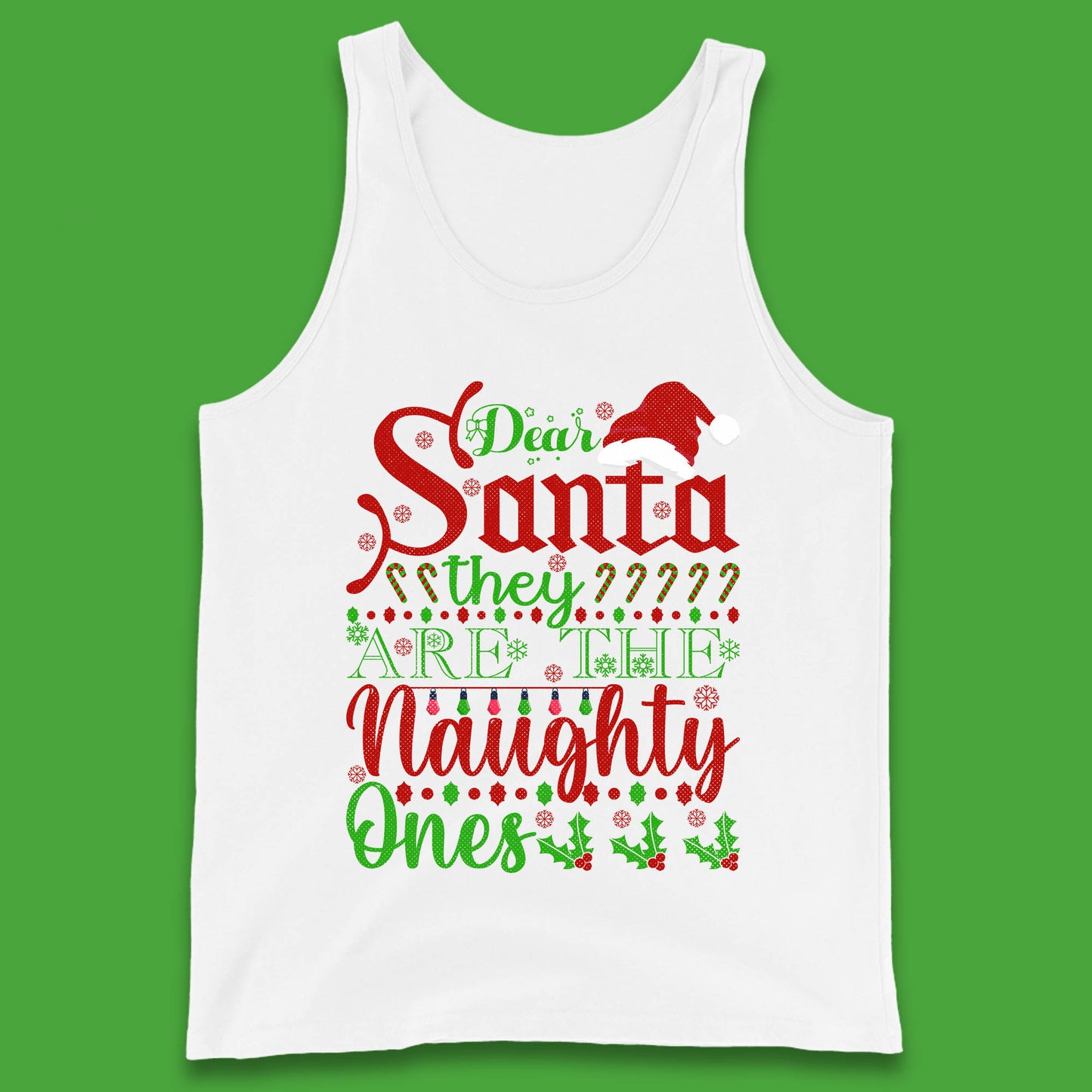 dear santa christmas tank top