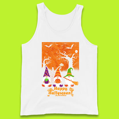 Happy Halloween Gnomies Spooky Witch Gnomes Scary Halloween Trees Gnome Lover Tank Top