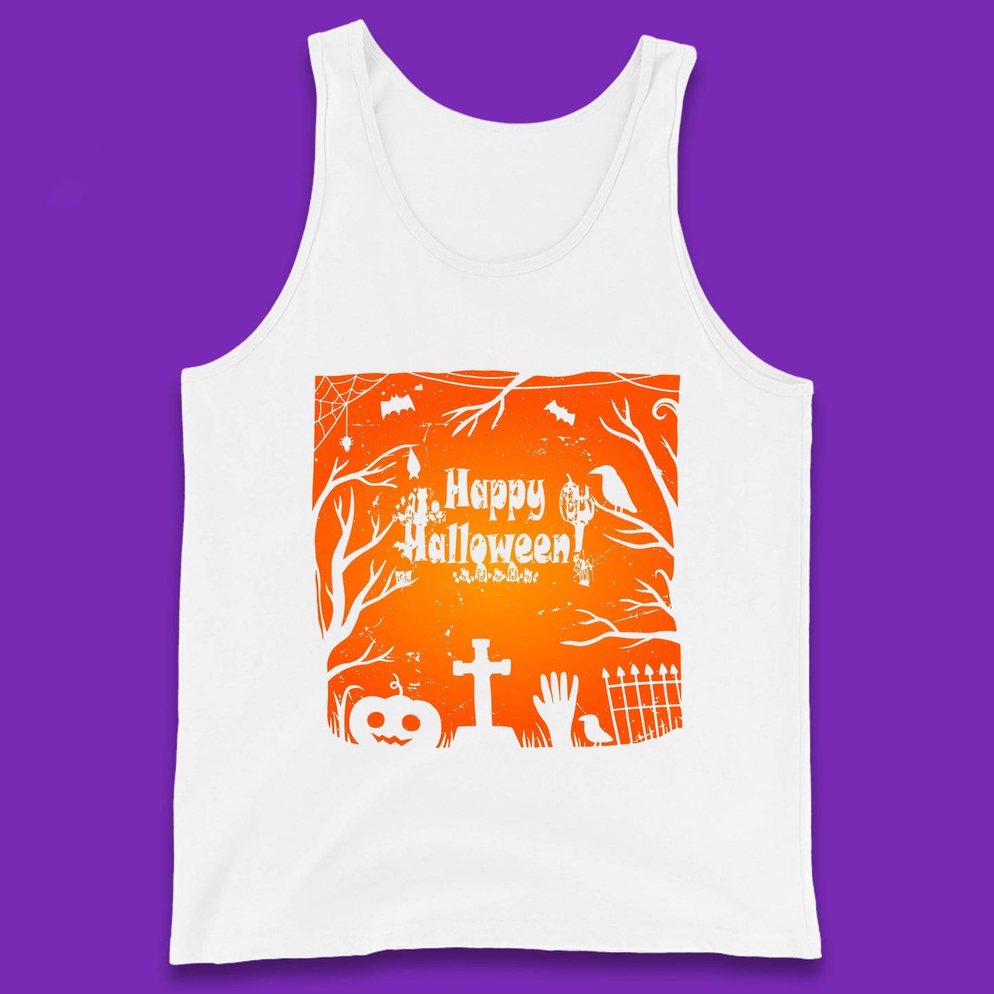Happy Halloween Witch Hand Cross Sign Scary Pumpin Spooky Terrific Halloween Night Tank Top