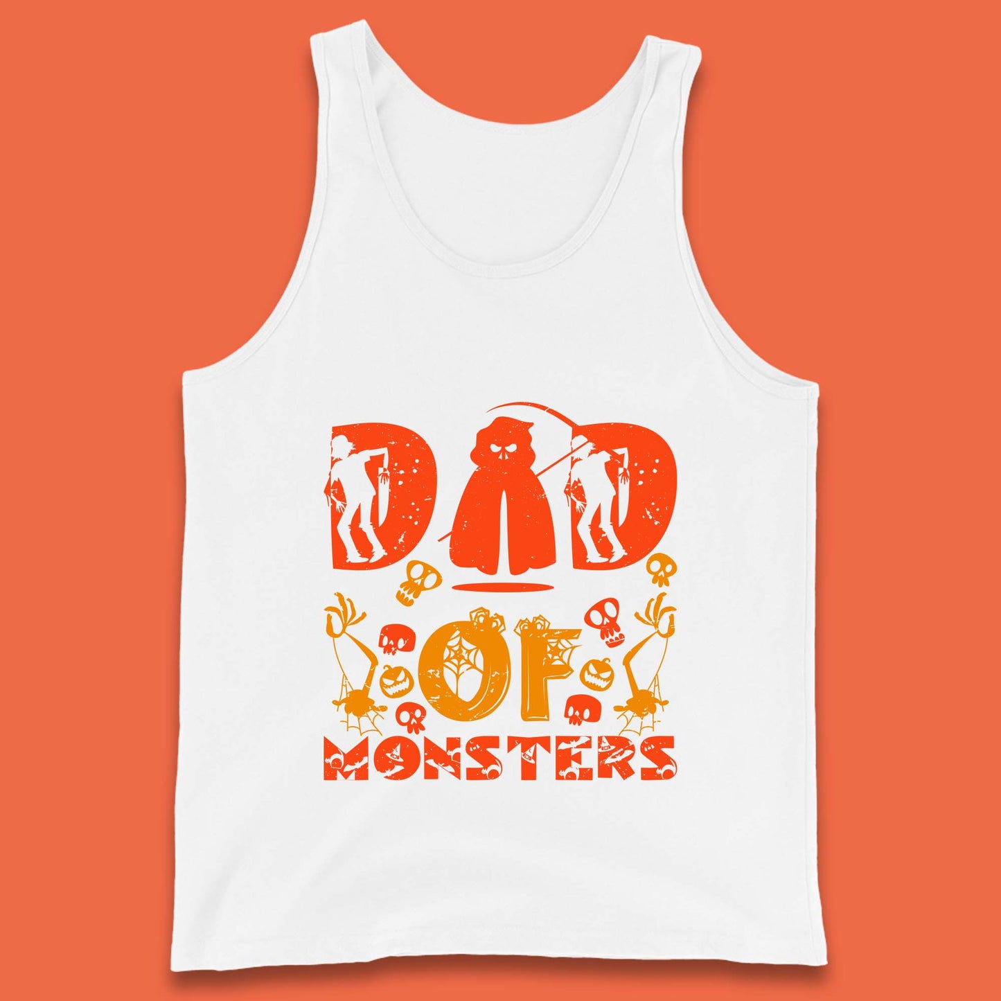 Dad Of Monsters Halloween Spooky Dad Dadster Halloween Costume Tank Top