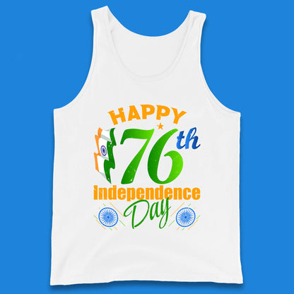 Happy India 76th Independence Day 15th August Patriotic Indian Flag Tank Top