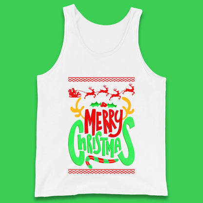 christmas reindeer antlers tank top