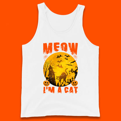 Meow I'm A Cat Halloween Black Cat Horror Scary Haunted House Tank Top