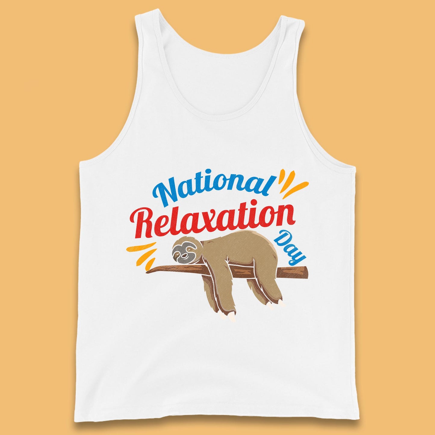 National Relaxation Day Sleeping Sloth Funny Sloth Nap Lazy Sloth Tank Top