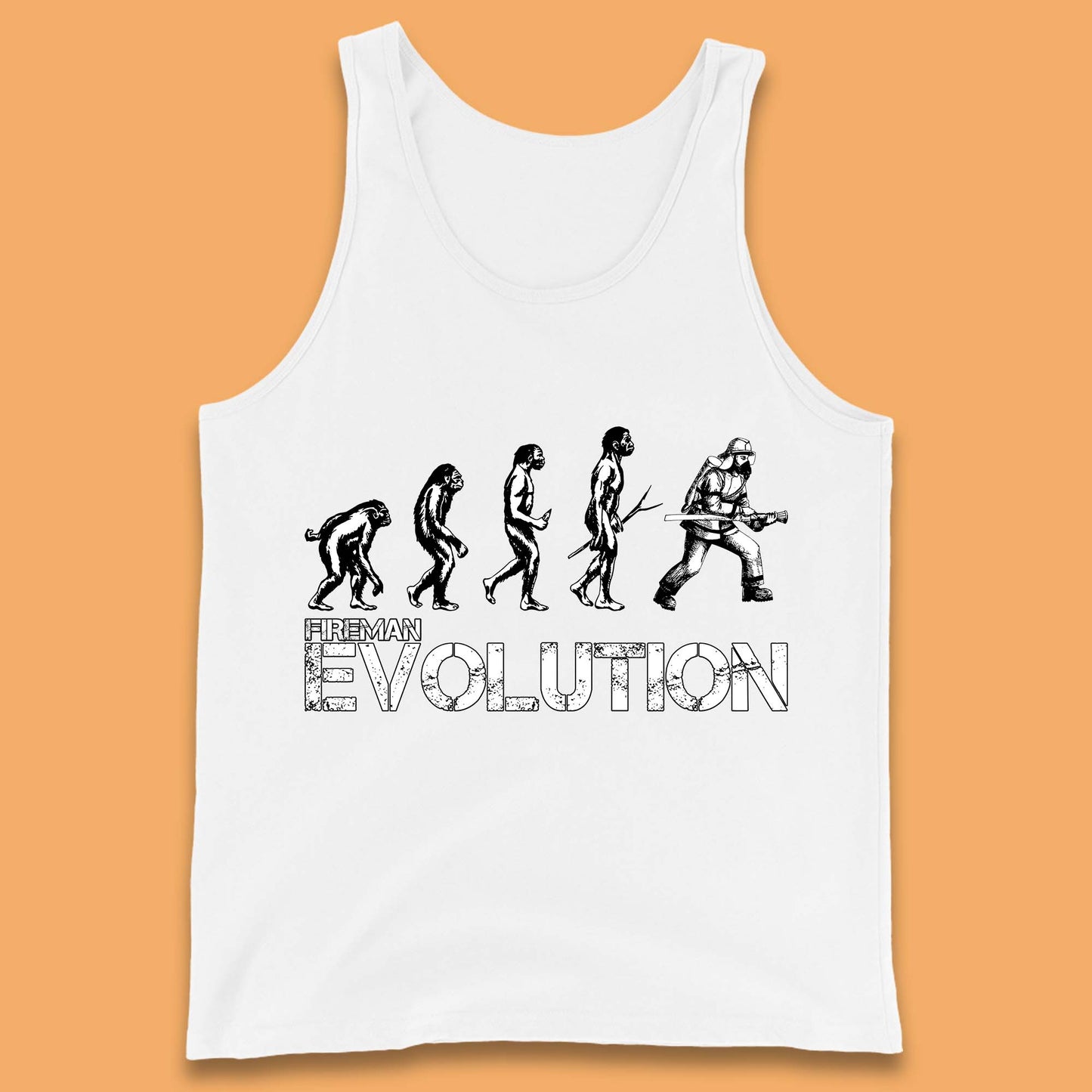Fireman Evolution Funny Fire Brigade Service Firefighter Tank Top