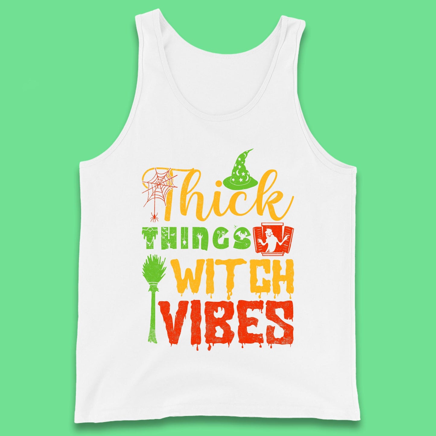 Thick Things Witch Vibes Halloween Magic Spooky Witches Witchcraft Tank Top