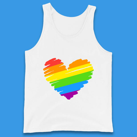 Rainbow Colour Heart Pride LGBTQ Rainbow Pride LGBT Gay Pride Month Tank Top