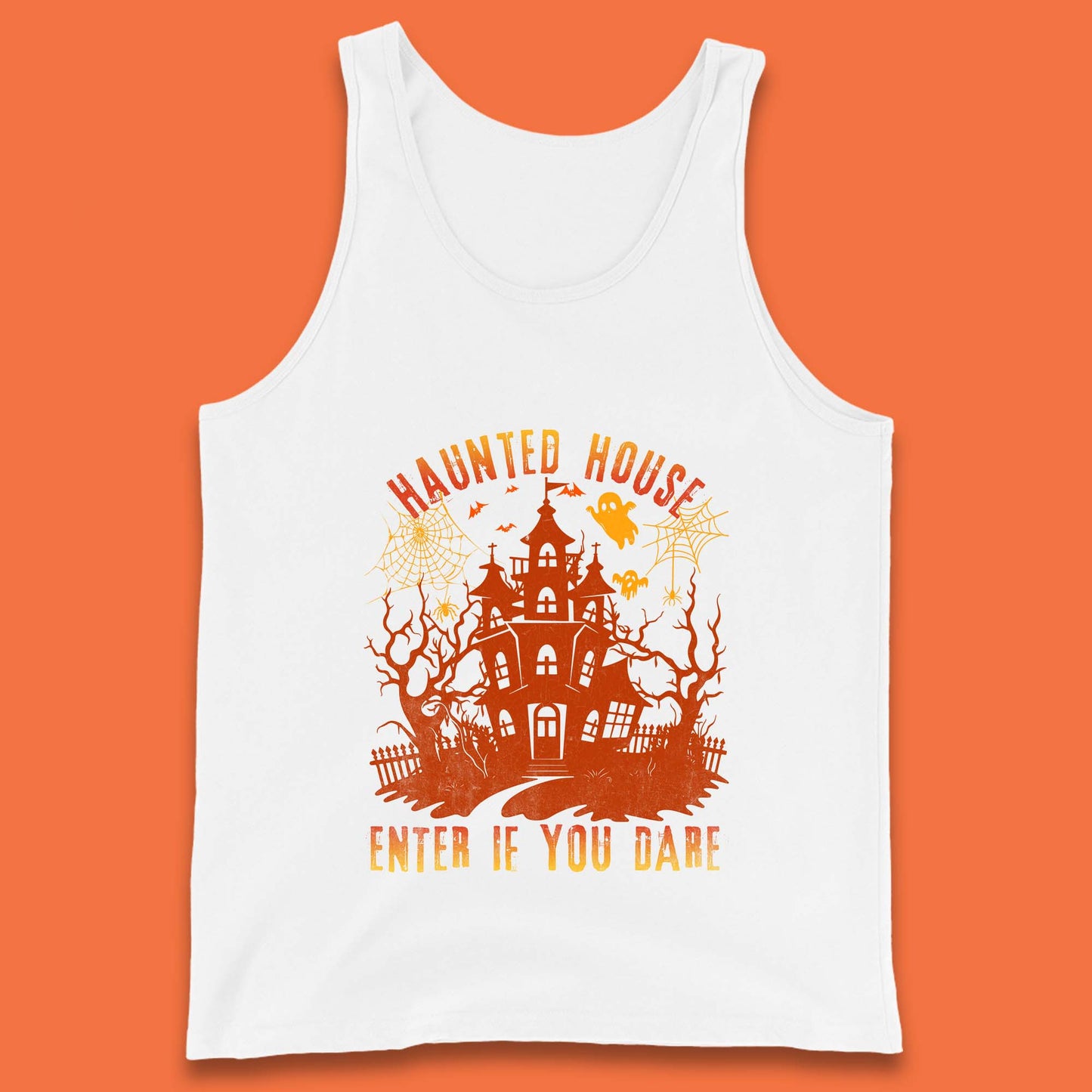 Haunted House Enter If You Dare Scary Halloween Nightmare House Spooky Season Halloween Party Tank Top