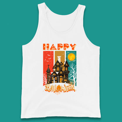 Happy Halloween Vintage Style Horror Scary Haunted House Tank Top