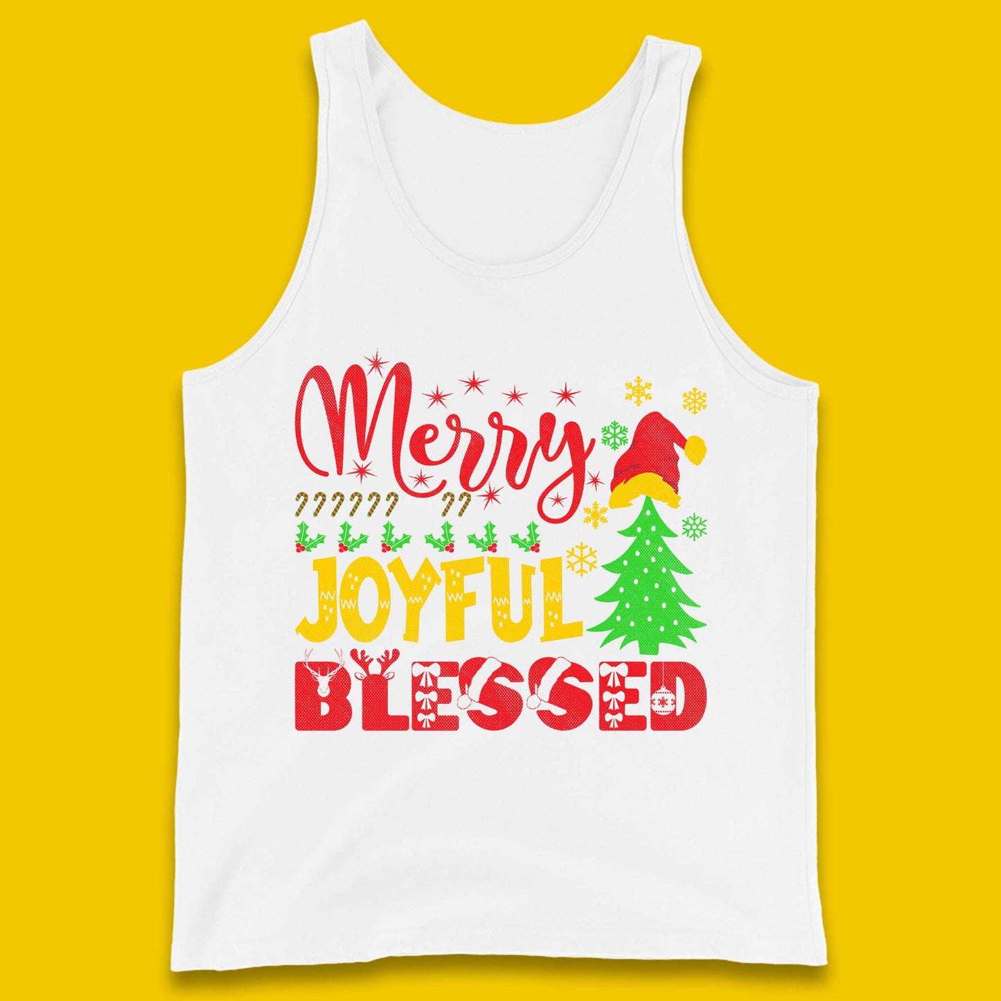 Merry Joyful Blessed Christmas Tank Top