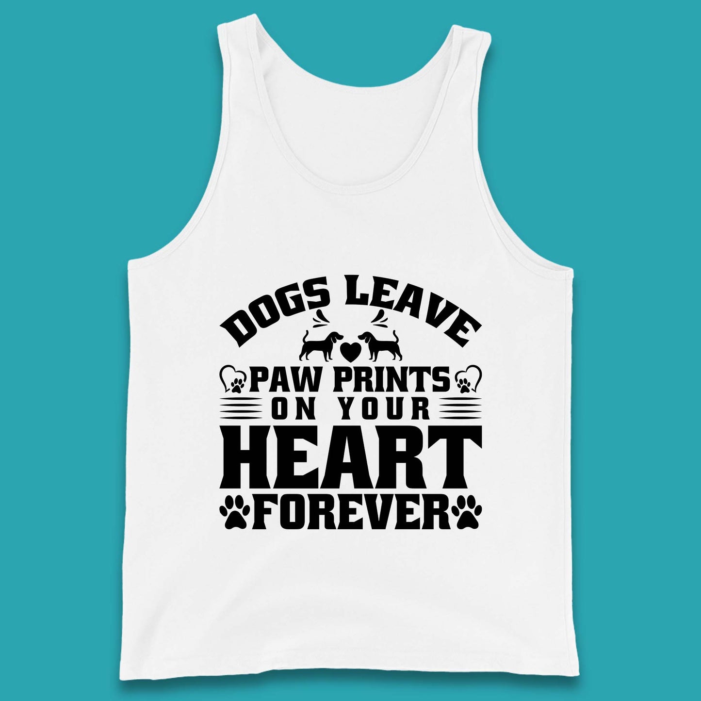 Dogs Leave Paw Print On Your Heart Forever Dog Paw Lovers Tank Top